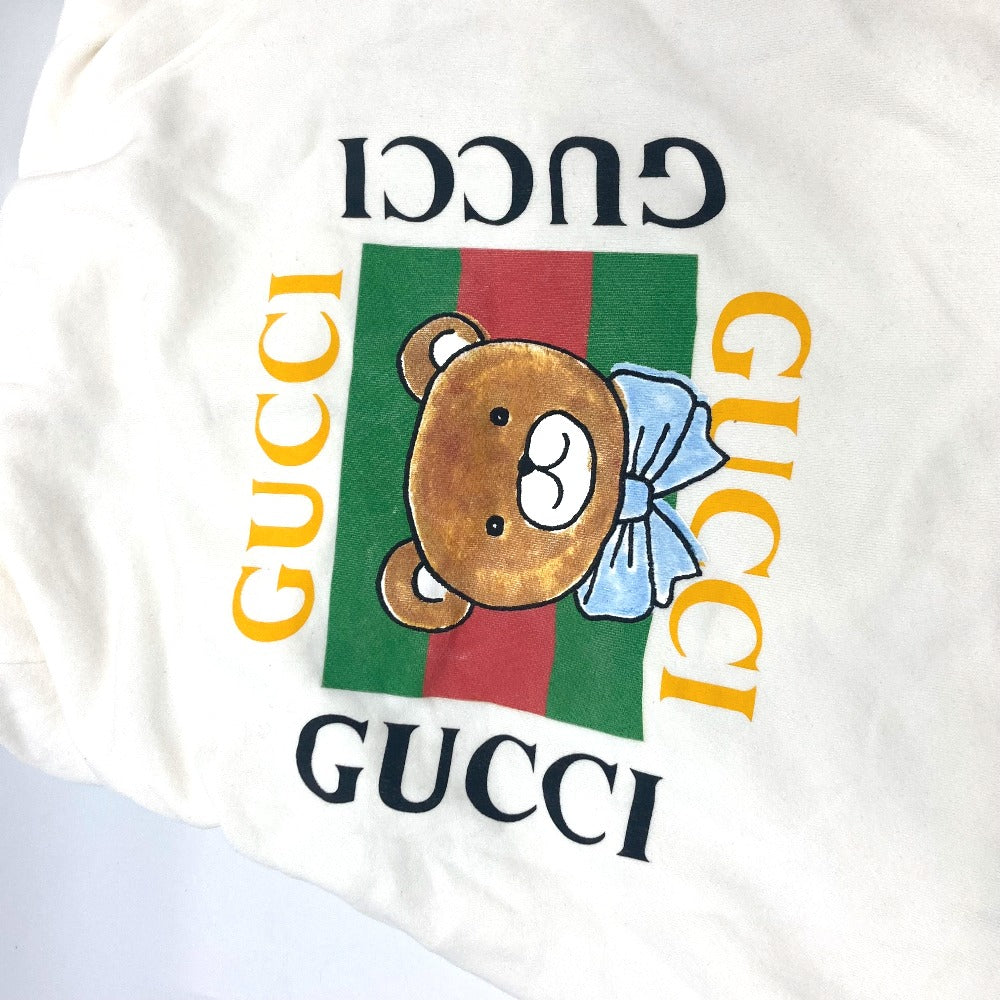 GUCCI 652682 ベアー ハーフジップ プルオーバー パーカー 洋服 パーカー コットン メンズ ホワイト