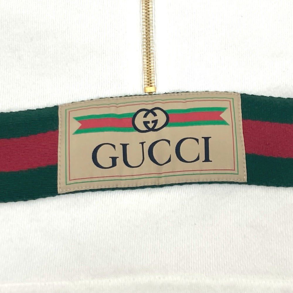 GUCCI 652682 ベアー ハーフジップ プルオーバー パーカー 洋服 パーカー コットン メンズ ホワイト