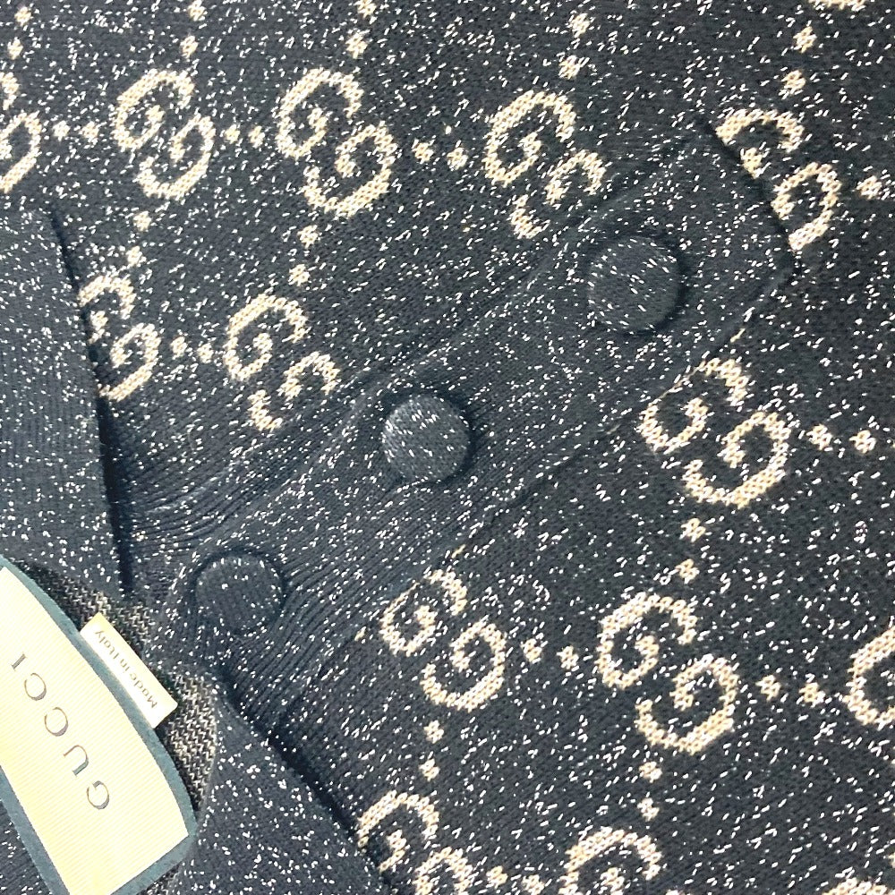 GUCCI 678437 ラメ GGジャガード ポロドレス ワンピース 洋服 ワンピース コットン レディース ブラック