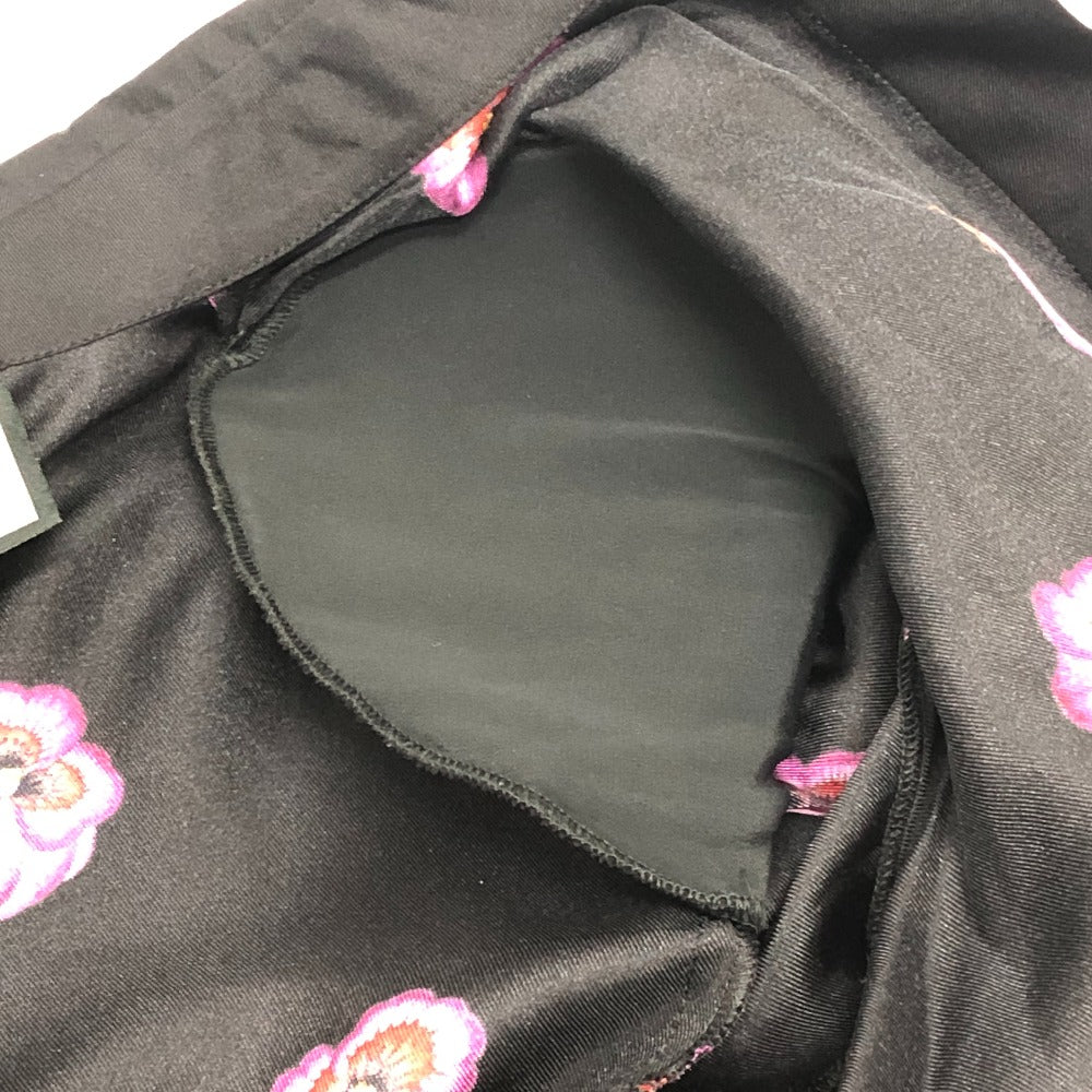 GUCCI 722304 リボン フラワーシャツ アパレル トップス スカーフ付き 肩パッド付き 長袖シャツ シルク レディース ブラック