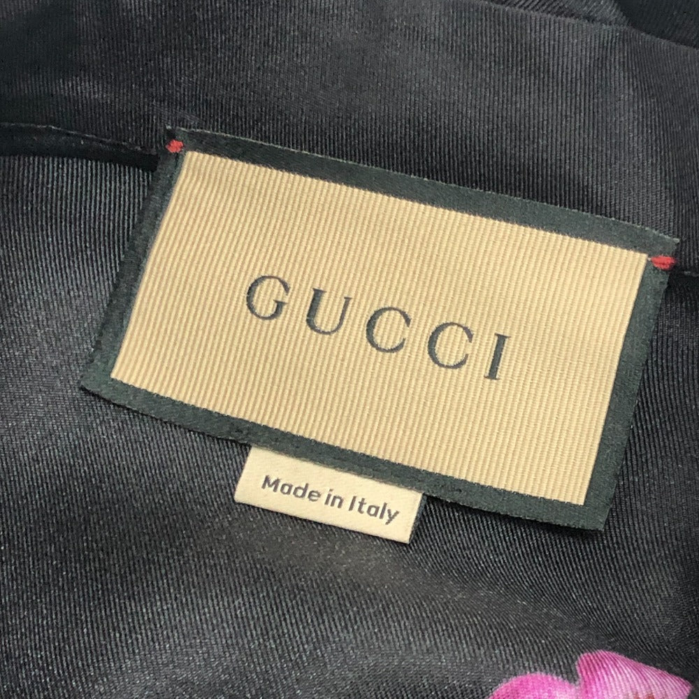 GUCCI 722304 リボン フラワーシャツ アパレル トップス スカーフ付き 肩パッド付き 長袖シャツ シルク レディース ブラック