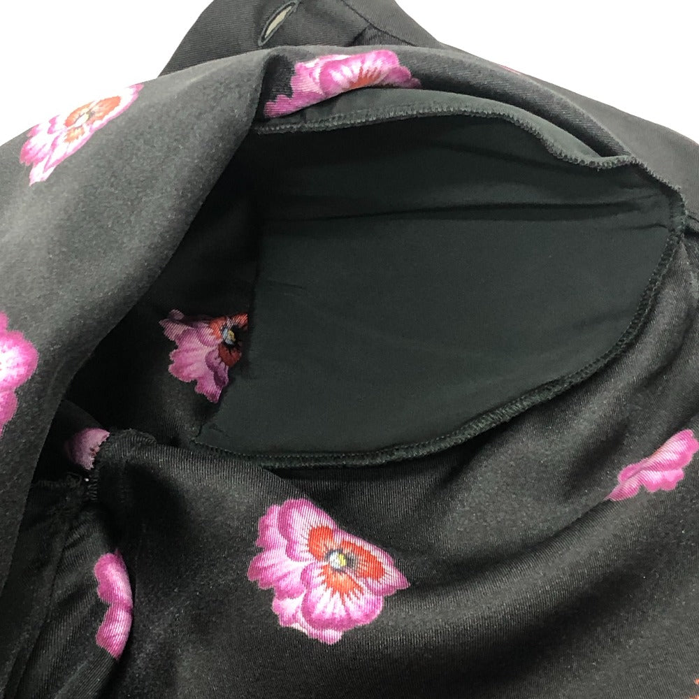 GUCCI 722304 リボン フラワーシャツ アパレル トップス スカーフ付き 肩パッド付き 長袖シャツ シルク レディース ブラック