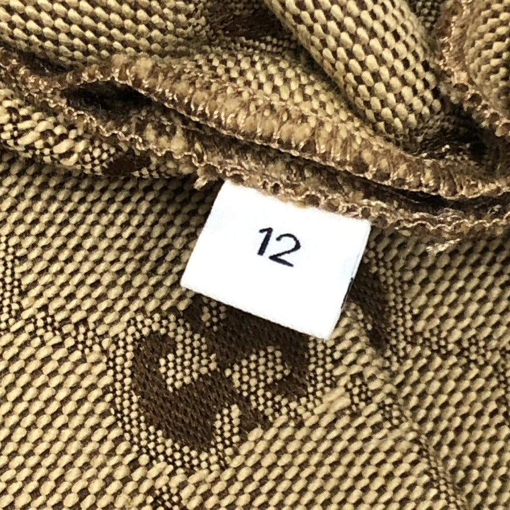 GUCCI 804478 チルドレンズ GGキャンバス アパレル 総柄 丸襟 プリーツ ワンピース コットン レディース ベージュ