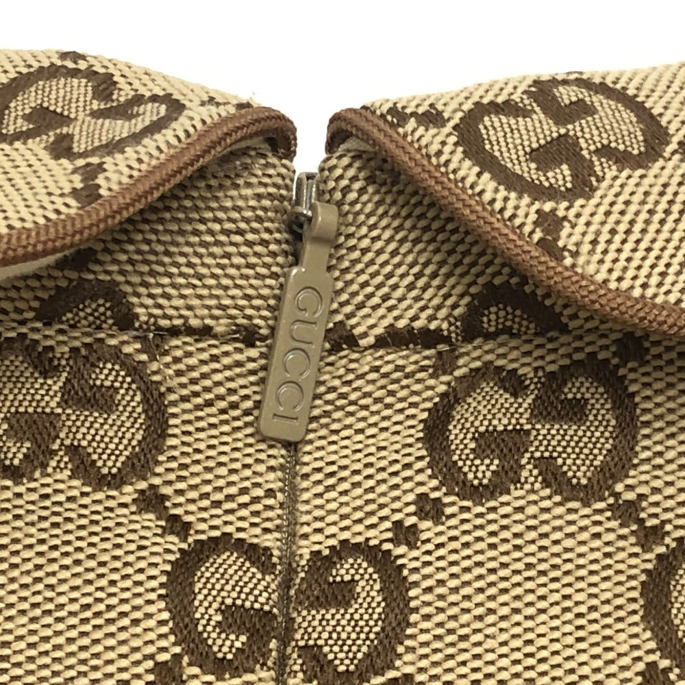 GUCCI 804478 チルドレンズ GGキャンバス アパレル 総柄 丸襟 プリーツ ワンピース コットン レディース ベージュ