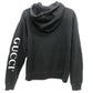GUCCI 627079 20AW Arm Logo Print Half-Zip Apparel Top Pullover Hoodie Cotton Men's Black