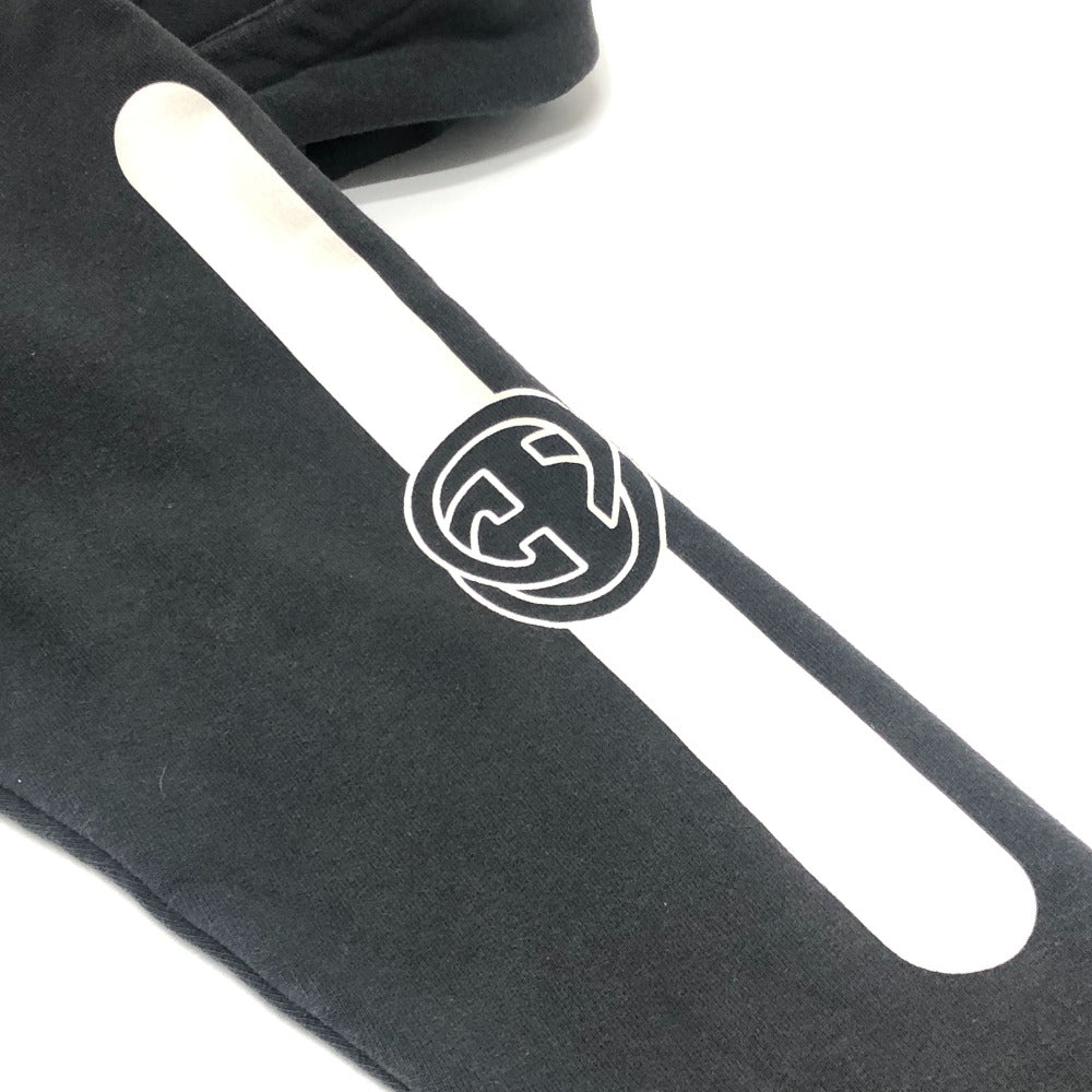 GUCCI 627079 20AW Arm Logo Print Half-Zip Apparel Top Pullover Hoodie Cotton Men's Black