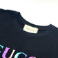 GUCCI Multicolore logo Apparel Tops Crew Neck Short sleeve T-shirt cotton Black Used