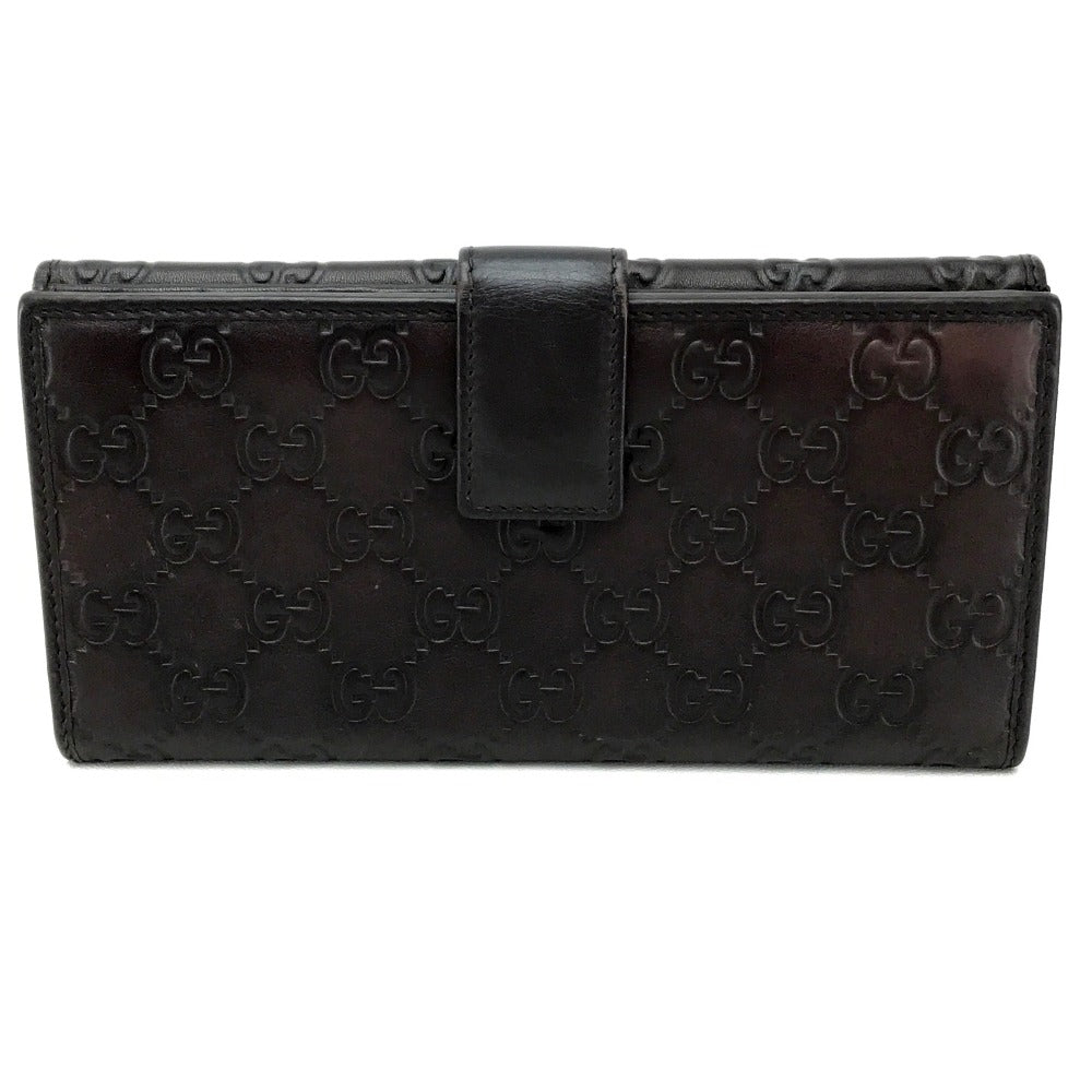 GUCCI 256933 Guccissima MAYFAIR Double-hook Trifold Wallet, Long Wallet, Shimmer Leather, Women's, Dark Brown