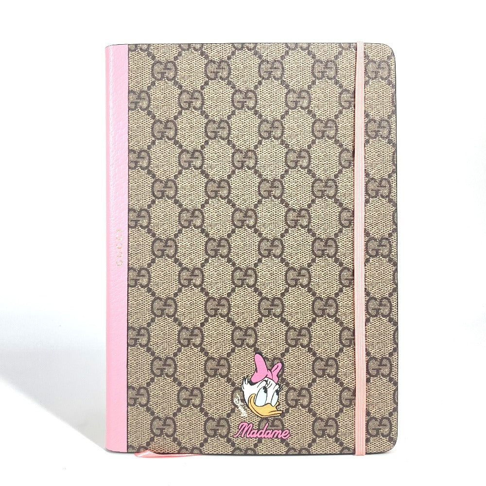 GUCCI ディズニー DISNEY コラボ デイジーダック ノート メモ帳 GGスプリーム ステーショナリー ノートブック GGスプリームキャンバス ユニセックス ピンク - brandshop-reference