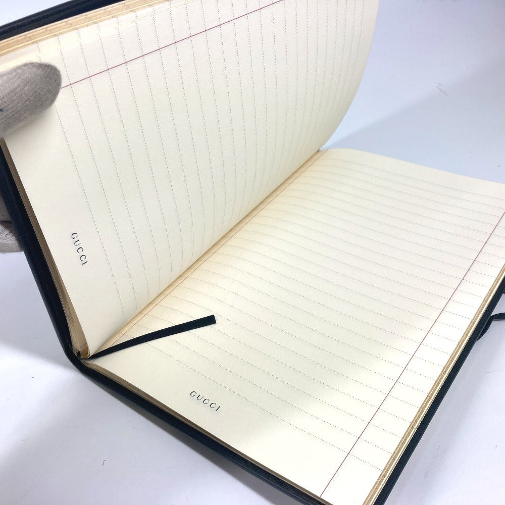 GUCCI 661731 ハーバリウム ラージ メモ帳 ステーショナリー ノート ノートブック レザー ユニセックス ブラック - brandshop-reference