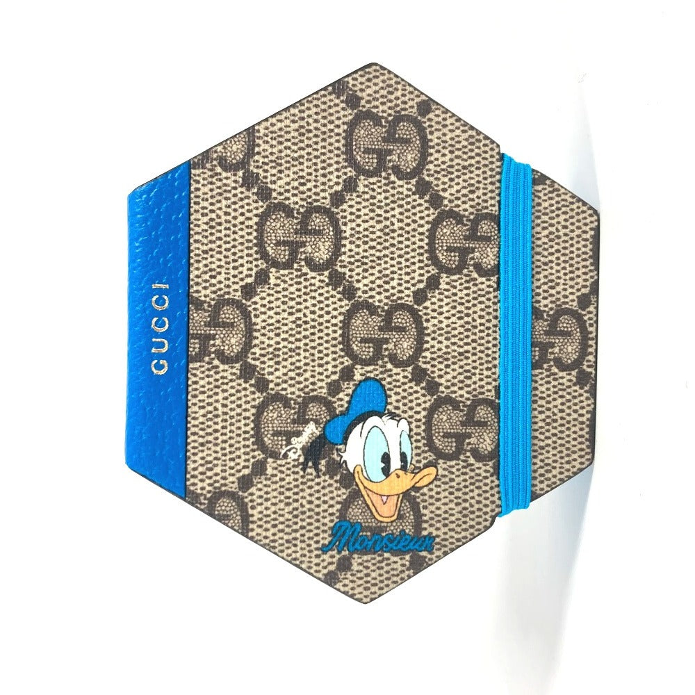 GUCCI ディズニー DISNEY コラボ ドナルドダック ノート メモ帳 付箋 GGスプリーム 六角形 ノートブック GGスプリームキャンバス ユニセックス ブルー - brandshop-reference