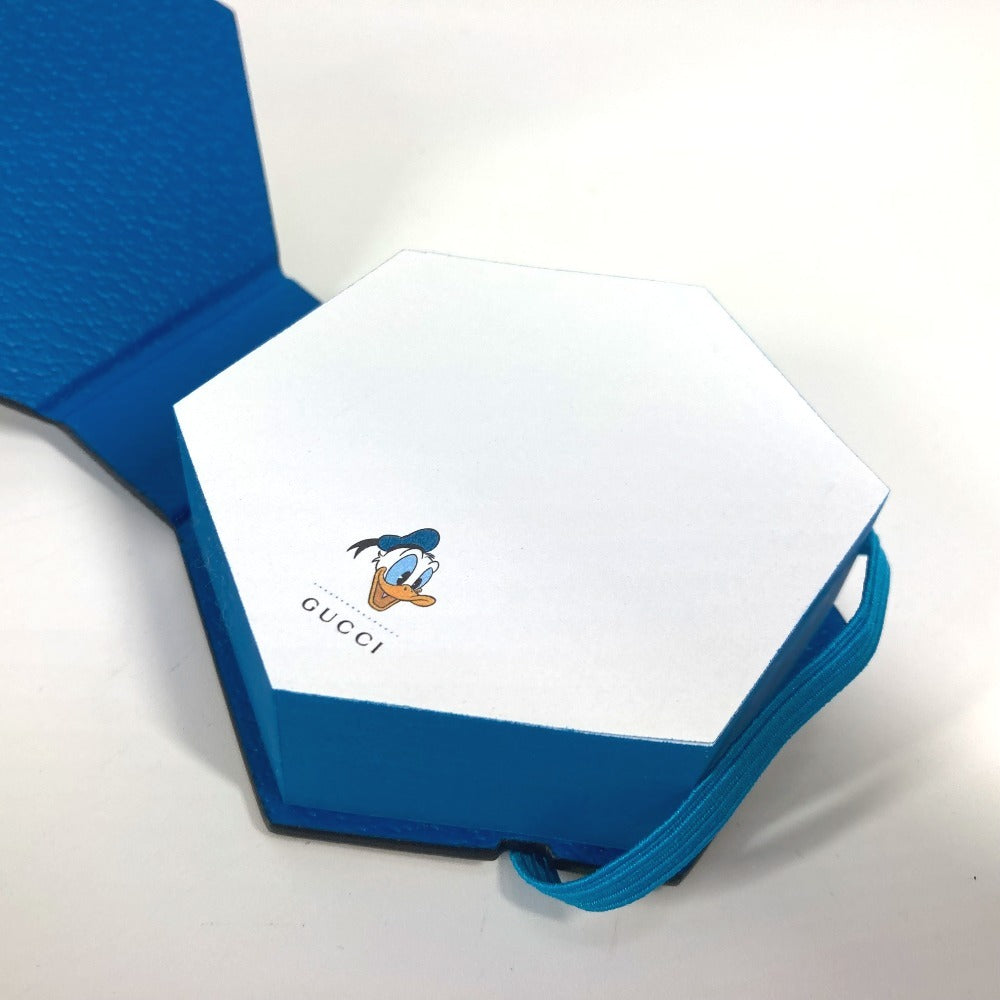GUCCI ディズニー DISNEY コラボ ドナルドダック ノート メモ帳 付箋 GGスプリーム 六角形 ノートブック GGスプリームキャンバス ユニセックス ブルー - brandshop-reference