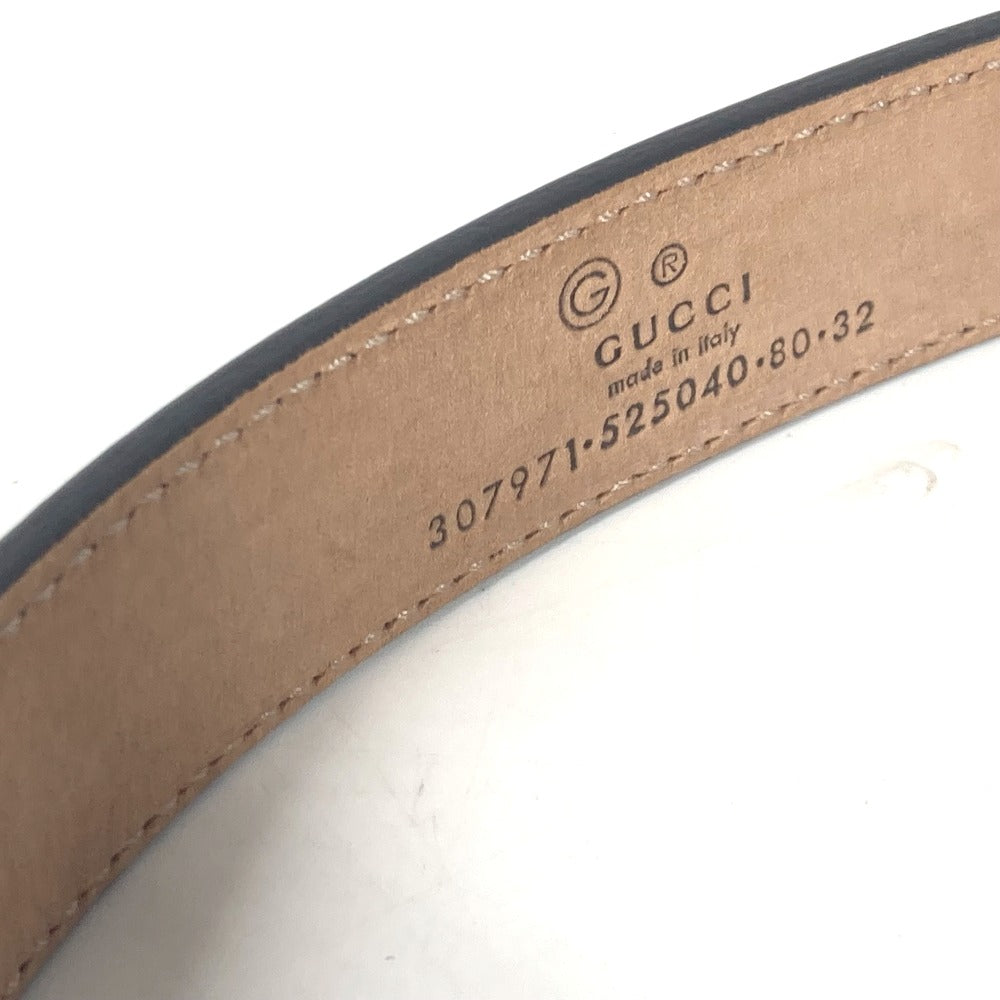 GUCCI 307971 Wチェーン ロゴ ベルト スエード レディース