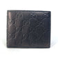 GUCCI 145754 Compact Wallet GG Guccissima Billfold Bifold Wallet Shimmer Leather Men's Black