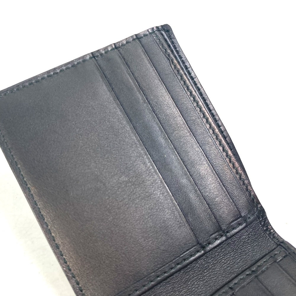 GUCCI 145754 Compact Wallet GG Guccissima Billfold Bifold Wallet Shimmer Leather Men's Black