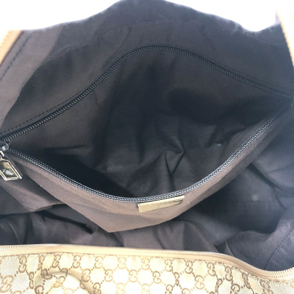 GUCCI 153240 GGCanvas Square Shoulder Bag Tote Bag Travel Bag Duffle Bag GGCanvas Beige Used