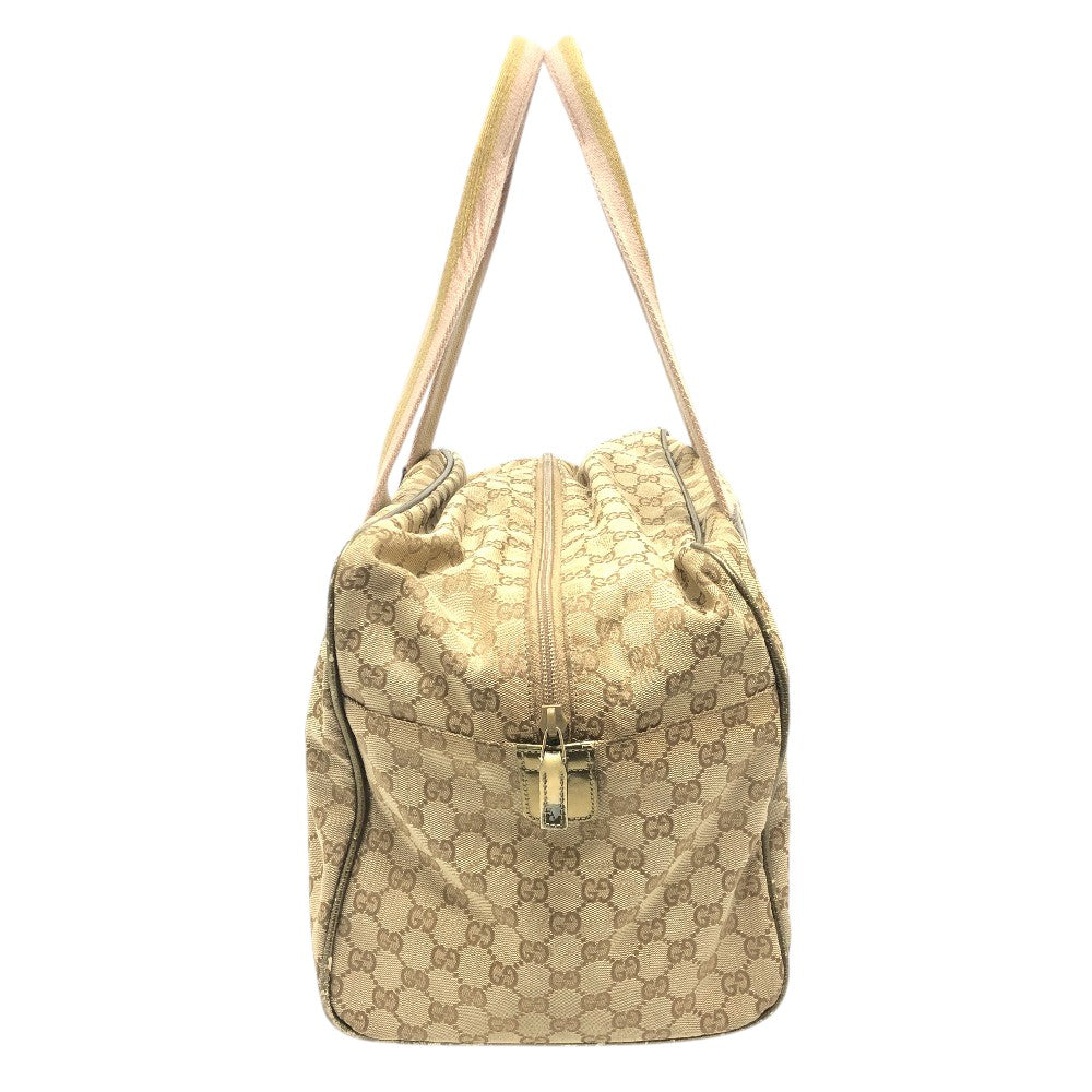 GUCCI 153240 GGCanvas Square Shoulder Bag Tote Bag Travel Bag Duffle Bag GGCanvas Beige Used