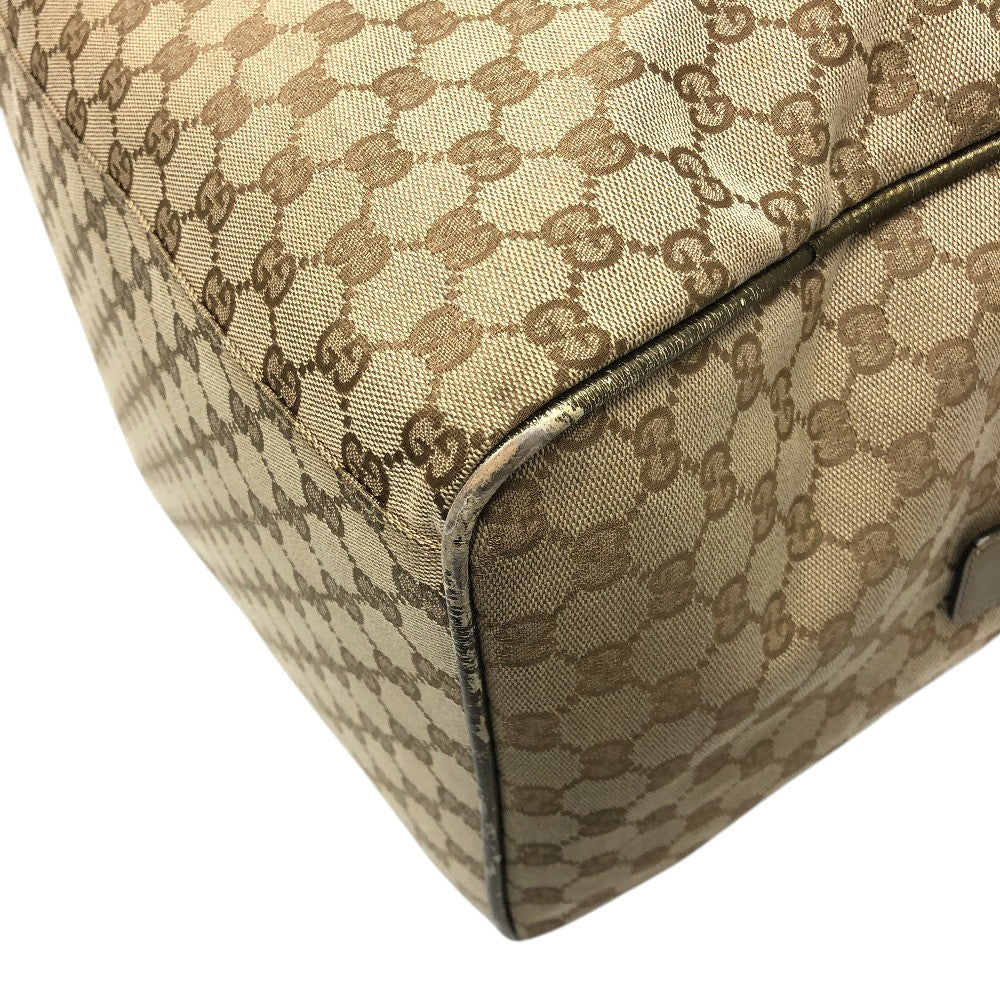 GUCCI 153240 GGCanvas Square Shoulder Bag Tote Bag Travel Bag Duffle Bag GGCanvas Beige Used