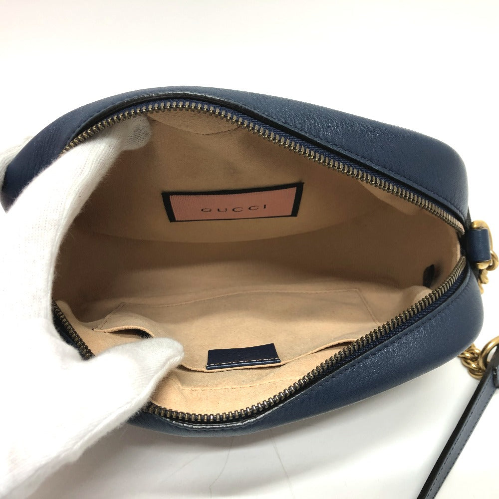 GUCCI 447632 GGマーモント ゴースト 斜め掛けバッグ カバン ショルダーバッグ レザー ユニセックス - brandshop-reference