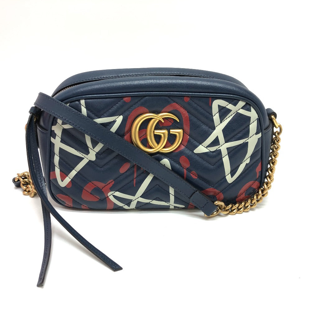 GUCCI 447632 GGマーモント ゴースト 斜め掛けバッグ カバン ショルダーバッグ レザー ユニセックス - brandshop-reference