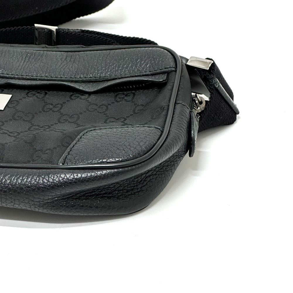GUCCI 336672 GGナイロン ボディバッグ カバン ウエストバッグ ナイロン/レザー メンズ ブラック - brandshop-reference