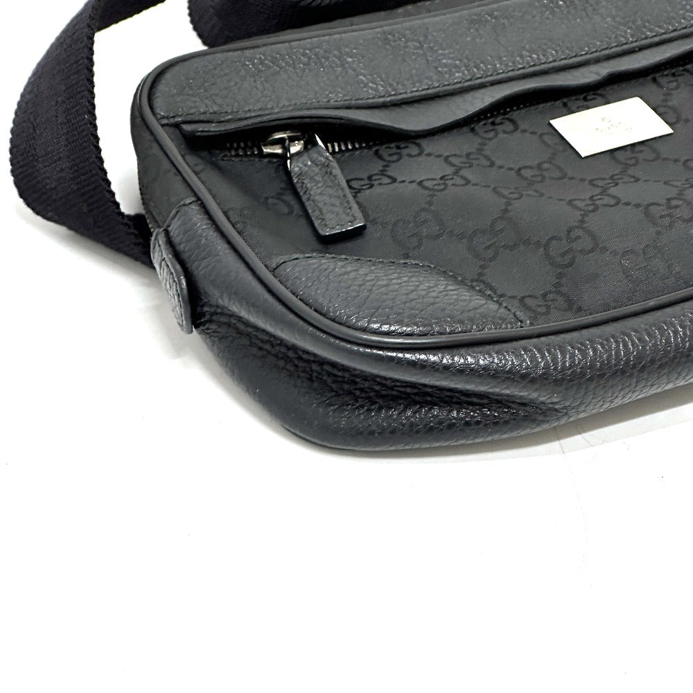 GUCCI 336672 GGナイロン ボディバッグ カバン ウエストバッグ ナイロン/レザー メンズ ブラック - brandshop-reference