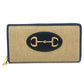 GUCCI 621889 Horsebit Zip Around Long wallet accessory Long Wallet Canvas/Leather BROWN Brown Used
