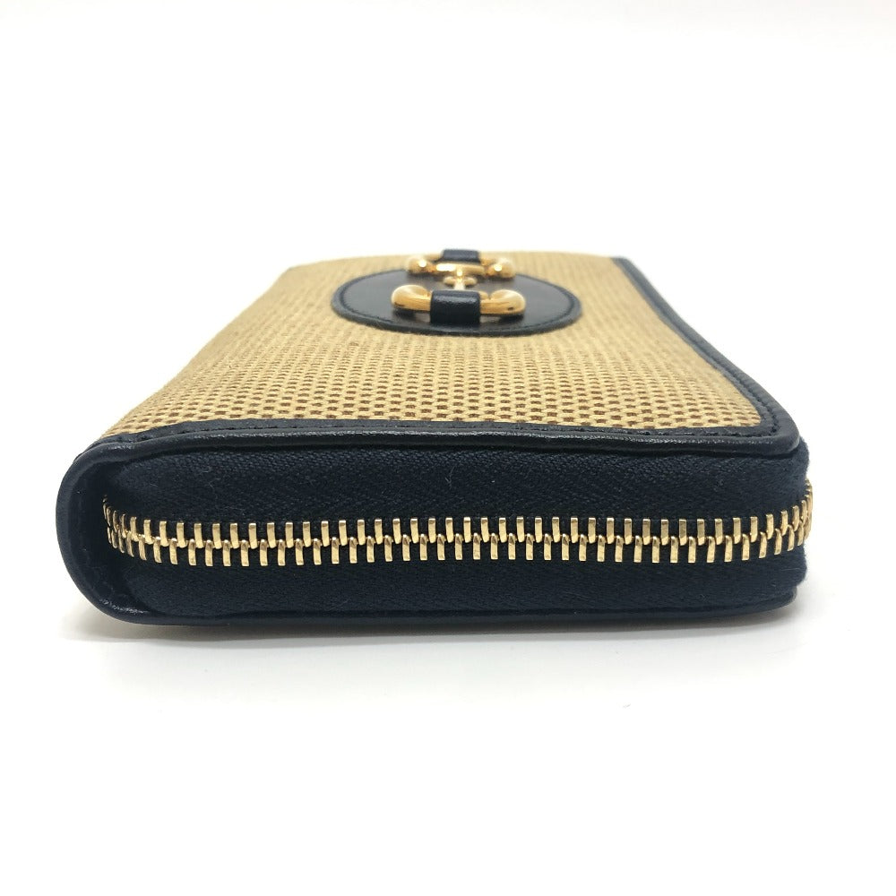 GUCCI 621889 Horsebit Zip Around Long wallet accessory Long Wallet Canvas/Leather BROWN Brown Used