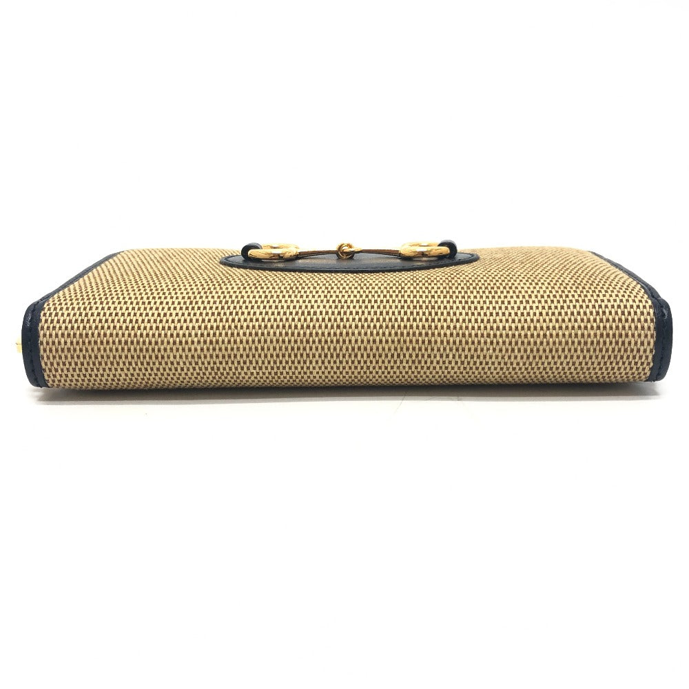 GUCCI 621889 Horsebit Zip Around Long wallet accessory Long Wallet Canvas/Leather BROWN Brown Used