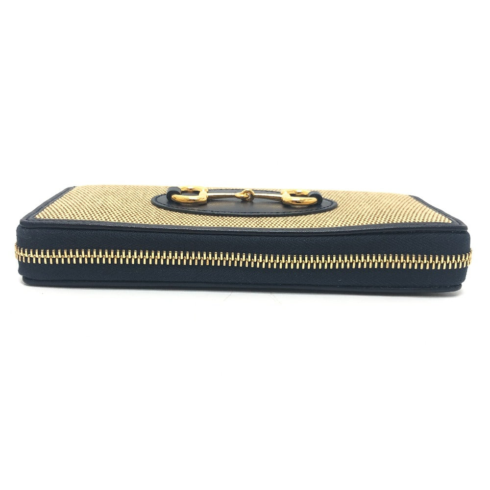 GUCCI 621889 Horsebit Zip Around Long Wallet Long Wallet Canvas/Leather BROWN Brown Used