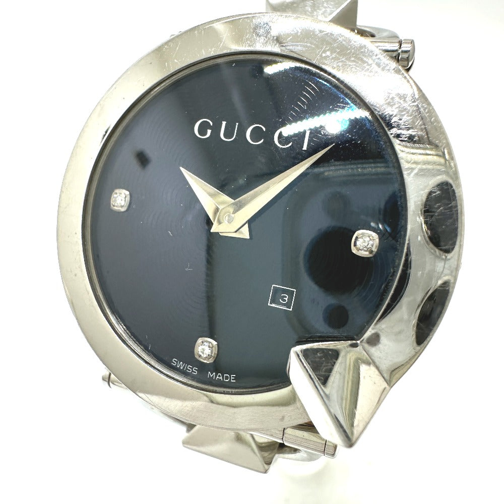 GUCCI 122.5 ウォッチ キオド 3P ダイヤモンド クォーツ 腕時計 SS メンズ - brandshop-reference