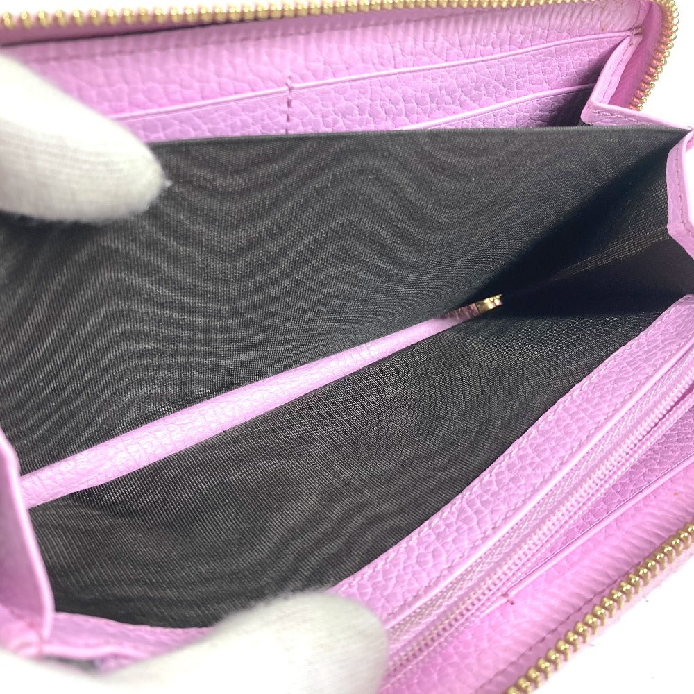 GUCCI 499337 GGマーモント ボスコ ロングウォレット ラウンドファスナー 長財布 レザー レディース ピンク - brandshop-reference
