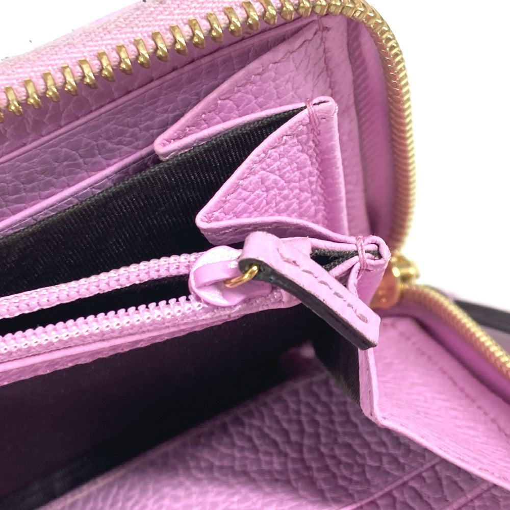 GUCCI 499337 GGマーモント ボスコ ロングウォレット ラウンドファスナー 長財布 レザー レディース ピンク - brandshop-reference