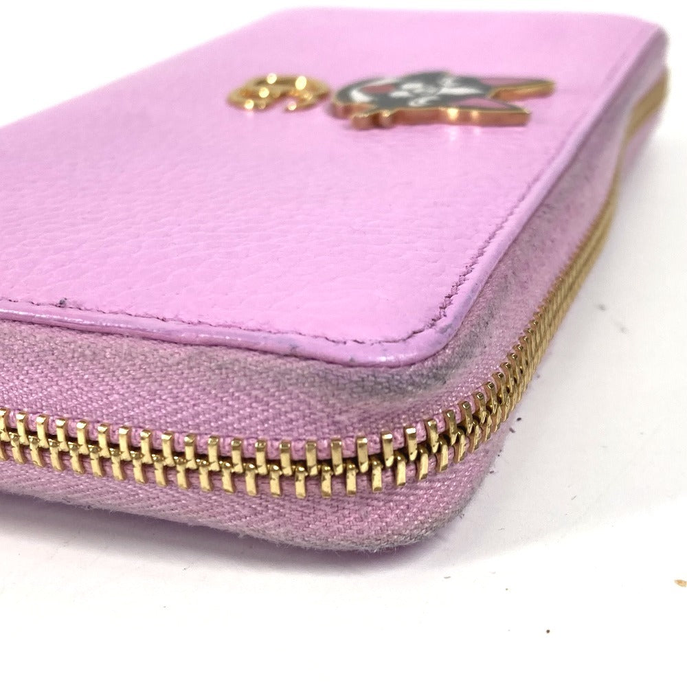GUCCI 499337 GGマーモント ボスコ ロングウォレット ラウンドファスナー 長財布 レザー レディース ピンク - brandshop-reference