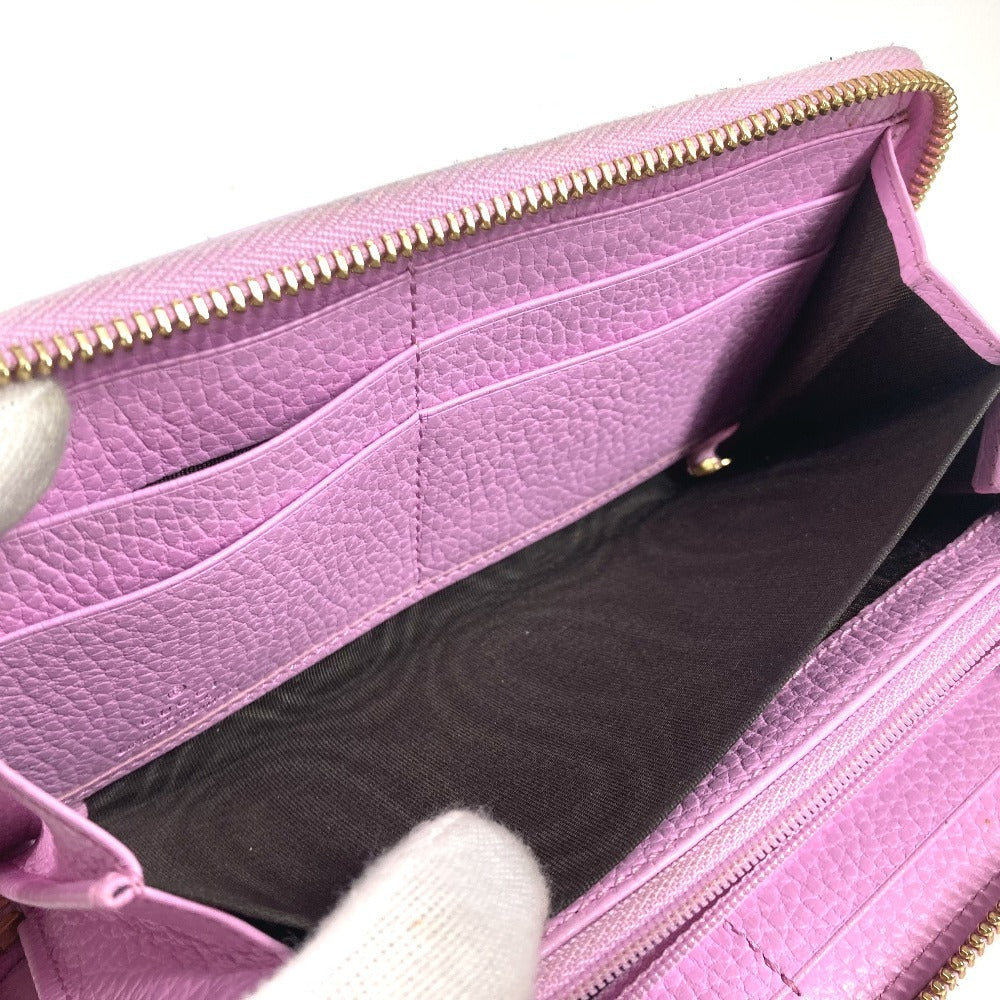 GUCCI 499337 GGマーモント ボスコ ロングウォレット ラウンドファスナー 長財布 レザー レディース ピンク - brandshop-reference