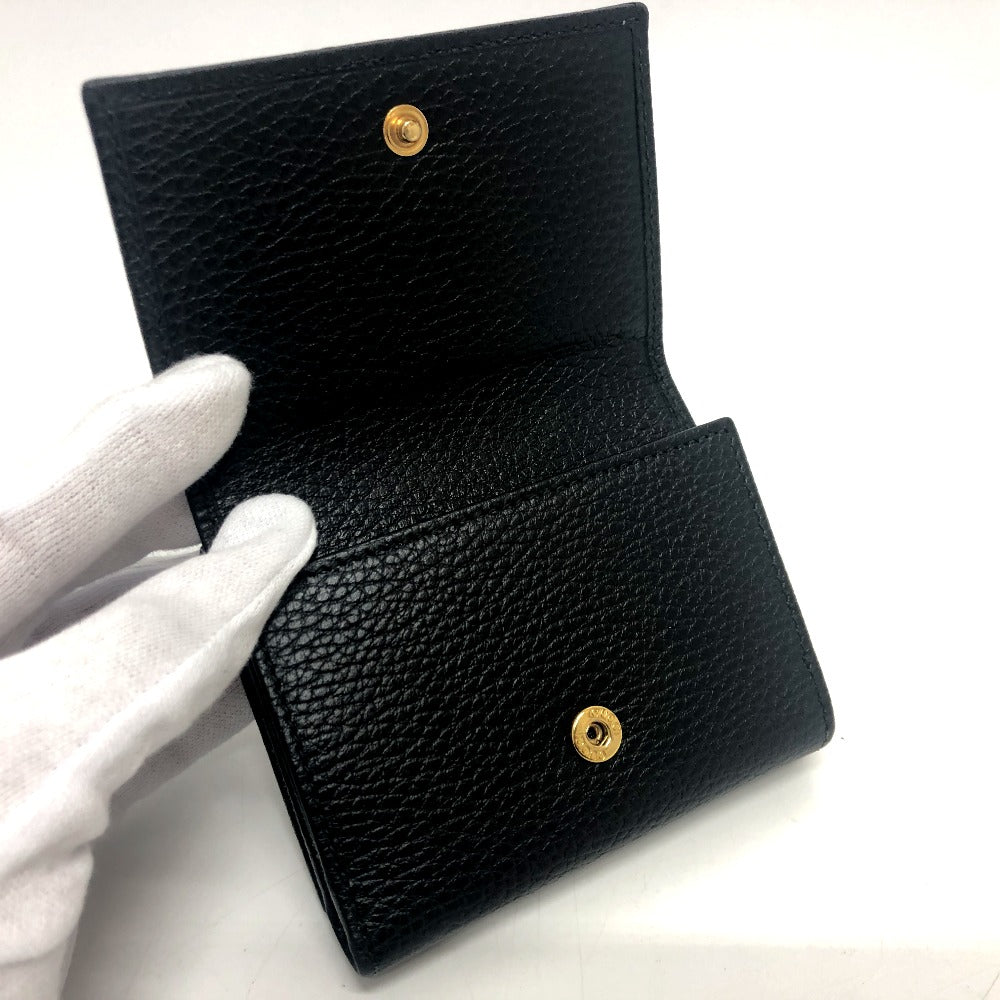 GUCCI 474746 GGマーモント コンパクトウォレット 小銭入れ 財布 ウォレット コンパクト財布 3つ折り財布 レザー レディース