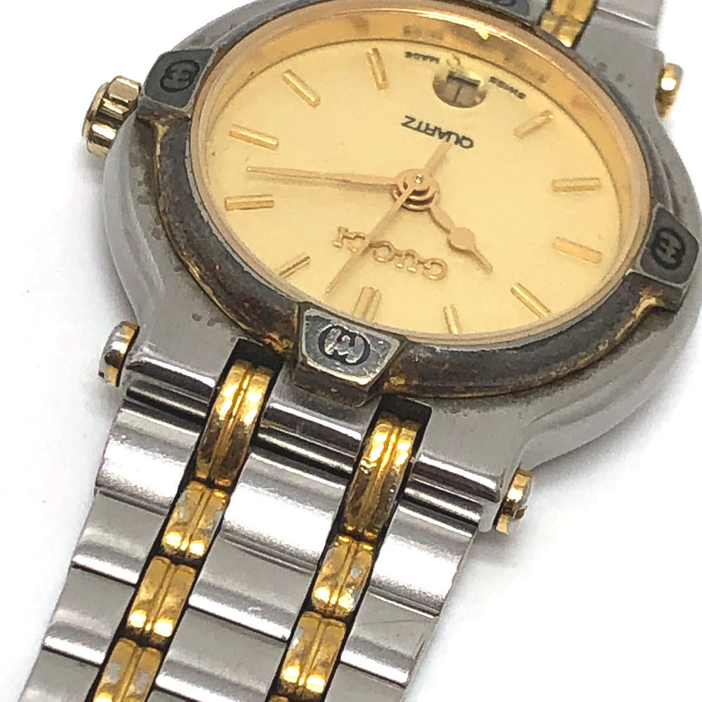 GUCCI 9000L Round Quartz Watch SS Ladies Silver