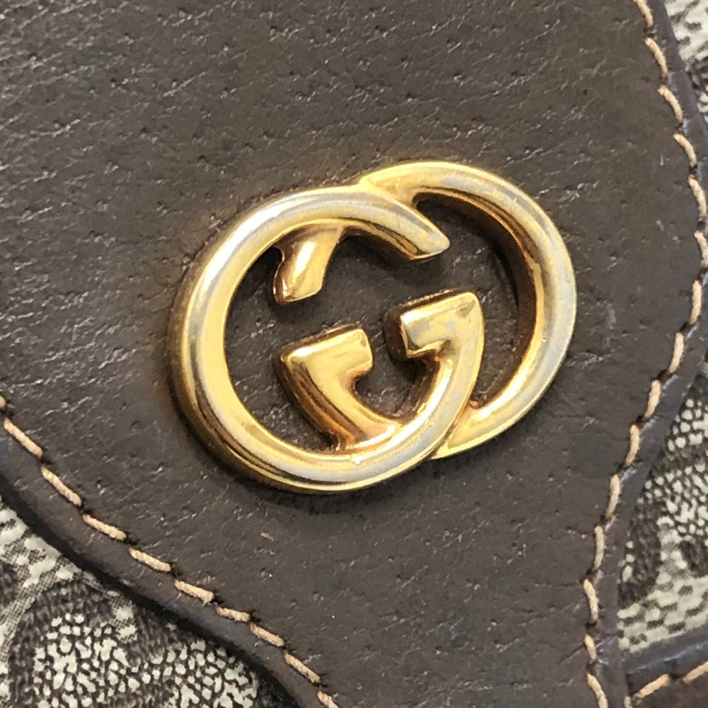GUCCI Old Gucci Vintage GG Interlocking G Bag Crossbody Shoulder Bag PVC/Leather Women's Beige