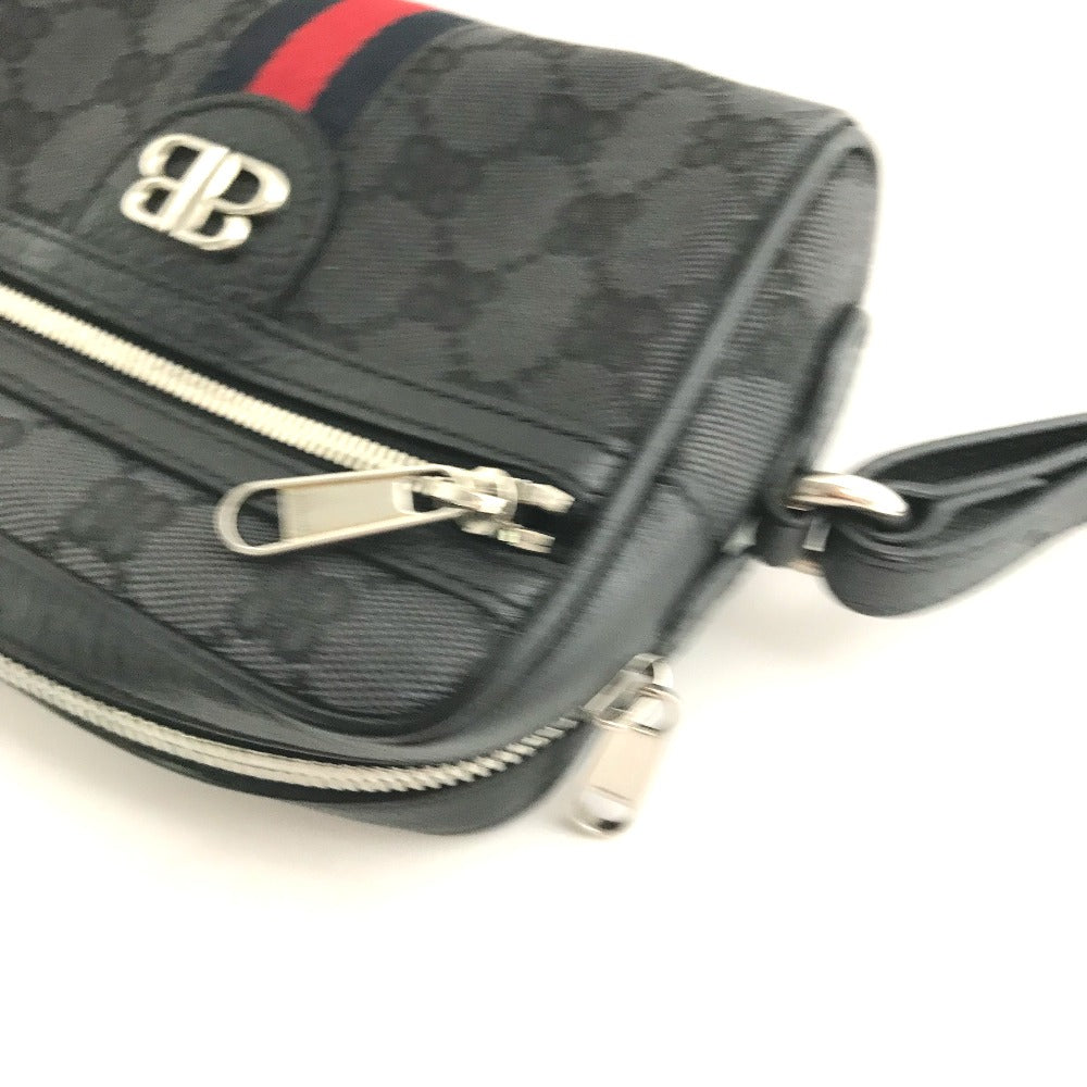 GUCCI 680128 バレンシアガ Balenciaga コラボ ハッカープロジェクト GG ポシェット 斜め掛け カバン ショルダーバッグ キャンバス/レザー メンズ - brandshop-reference