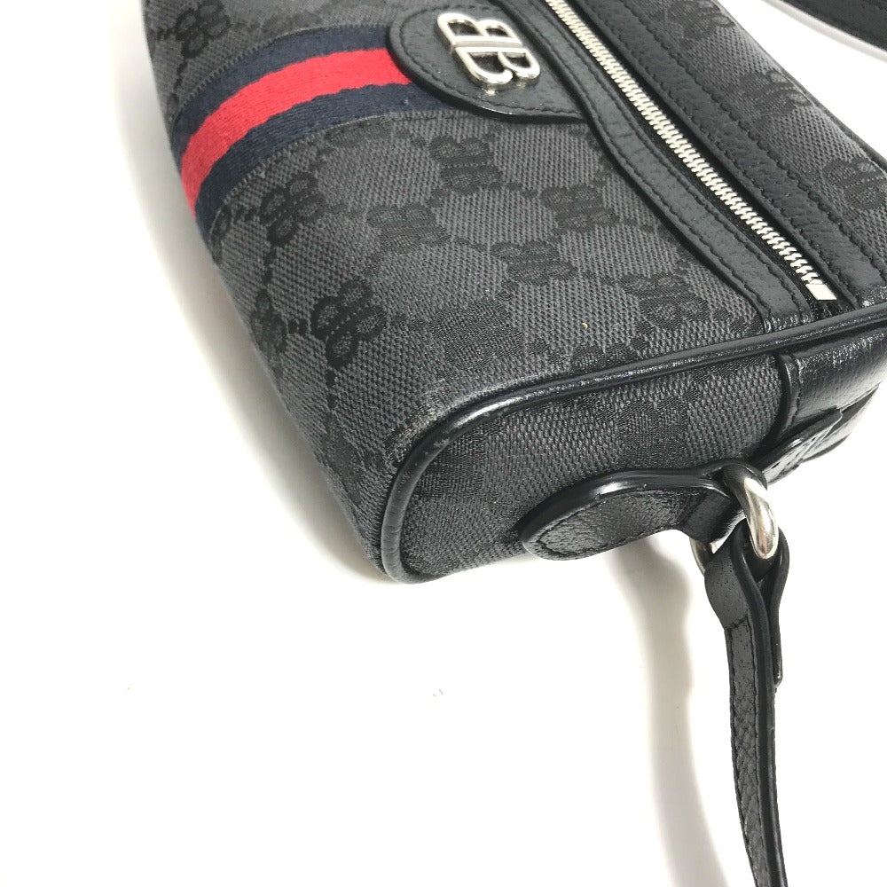 GUCCI 680128 バレンシアガ Balenciaga コラボ ハッカープロジェクト GG ポシェット 斜め掛け カバン ショルダーバッグ キャンバス/レザー メンズ - brandshop-reference