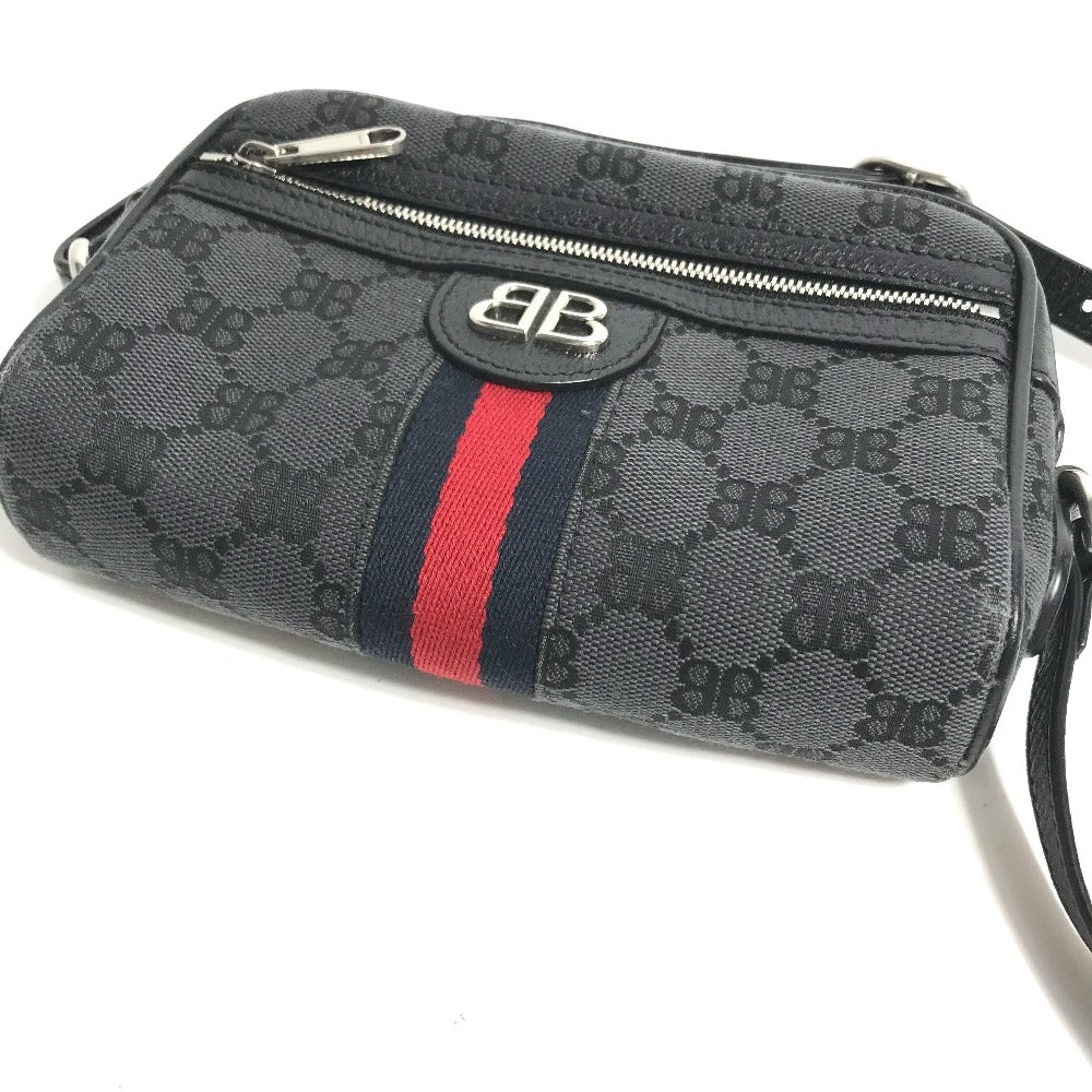 GUCCI 680128 バレンシアガ Balenciaga コラボ ハッカープロジェクト GG ポシェット 斜め掛け カバン ショルダーバッグ  キャンバス/レザー メンズ | brandshop-reference