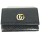 GUCCI 456118 GG Marmont 6-Ring Key Case, Leather, Women's, Black