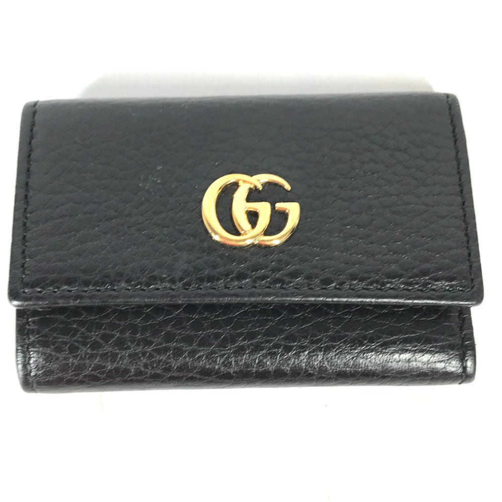 GUCCI 456118 GG Marmont 6-Ring Key Case, Leather, Women's, Black