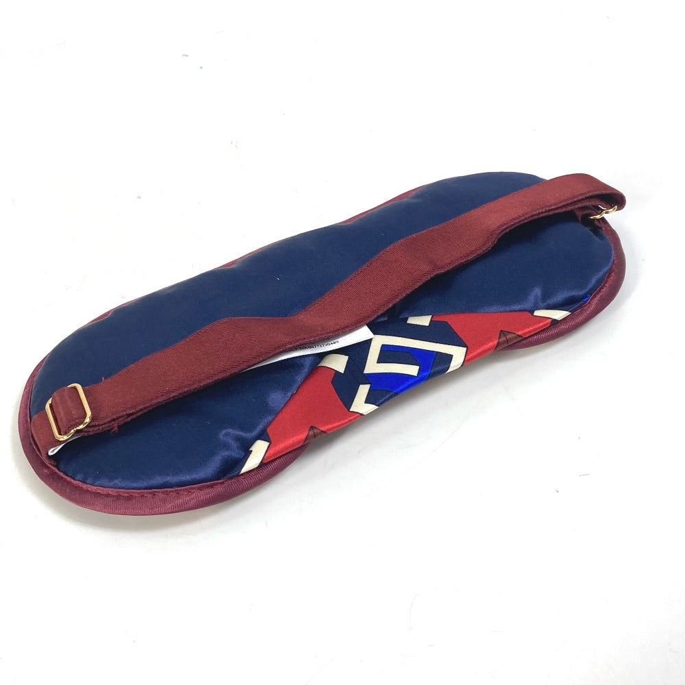 GUCCI 662423 Travel Accessory Geometric G Print Eye Mask with Pouch, Silk, Unisex, Red