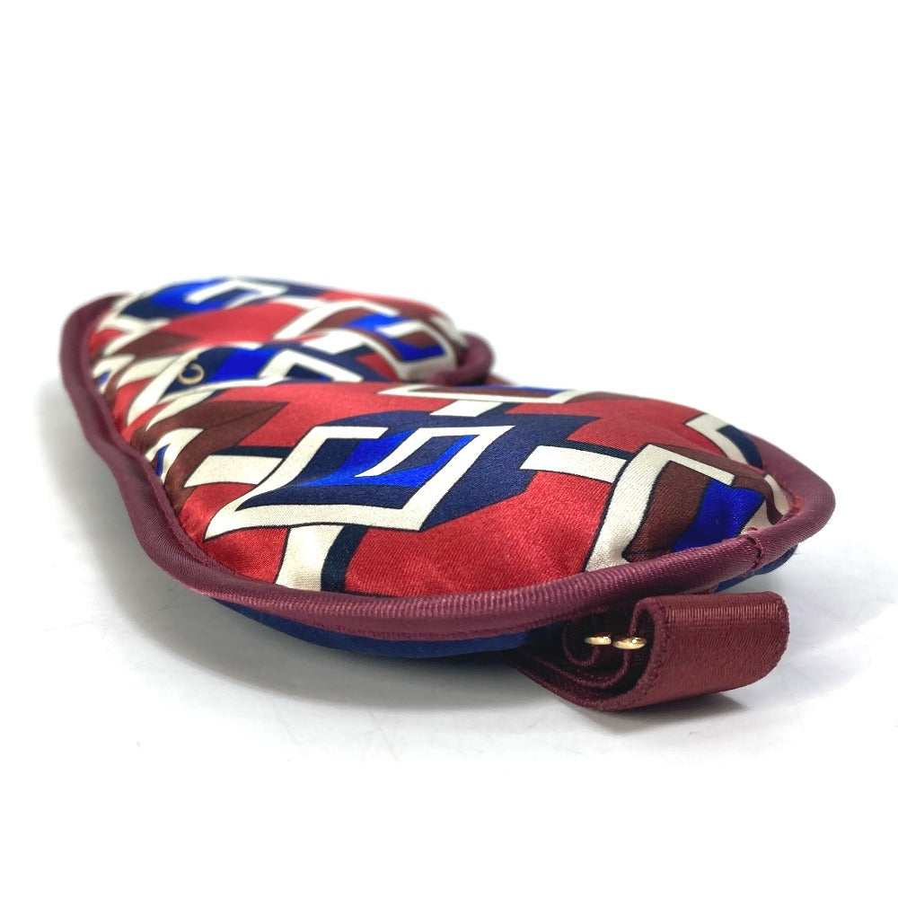 GUCCI 662423 Travel Accessory Geometric G Print Eye Mask with Pouch, Silk, Unisex, Red