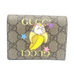 GUCCI 701009 Bananya collaboration Compact Wallet Small Items Folded wallet GG Supreme Canvas Brown Used