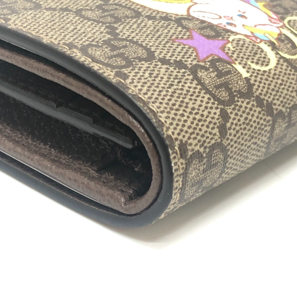 GUCCI 701009 Bananya collaboration Compact Wallet Small Items Folded wallet GG Supreme Canvas Brown Used