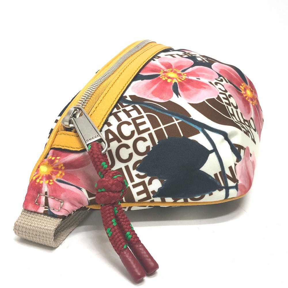 GUCCI 650299 THE NORTH FACE コラボ ウエストポーチ 花柄 カバン ウエストポーチ ボディバッグ ナイロン レディース マルチカラー