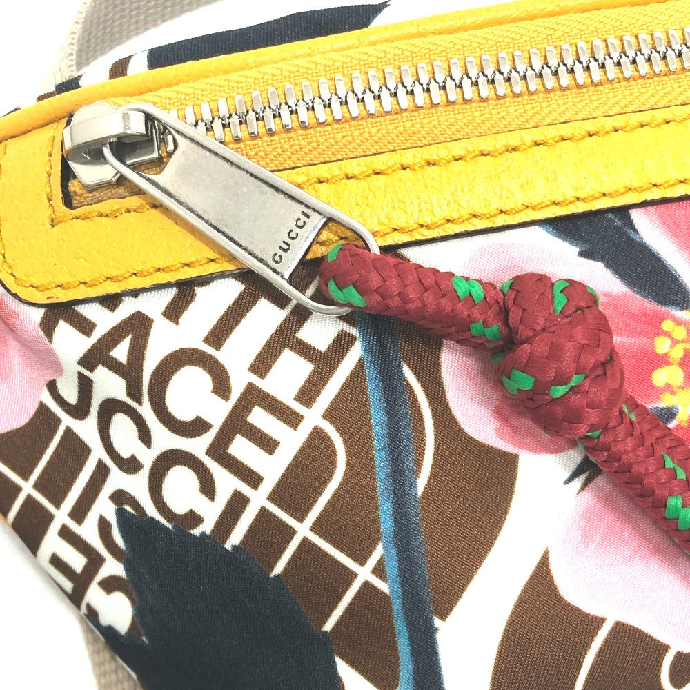 GUCCI 650299 THE NORTH FACE コラボ ウエストポーチ 花柄 カバン ウエストポーチ ボディバッグ ナイロン レディース マルチカラー