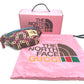 GUCCI 650299 THE NORTH FACE Collaboration Waist Pouch Chain Pattern Bag Nylon Waist Pouch Body Bag Women's Brown